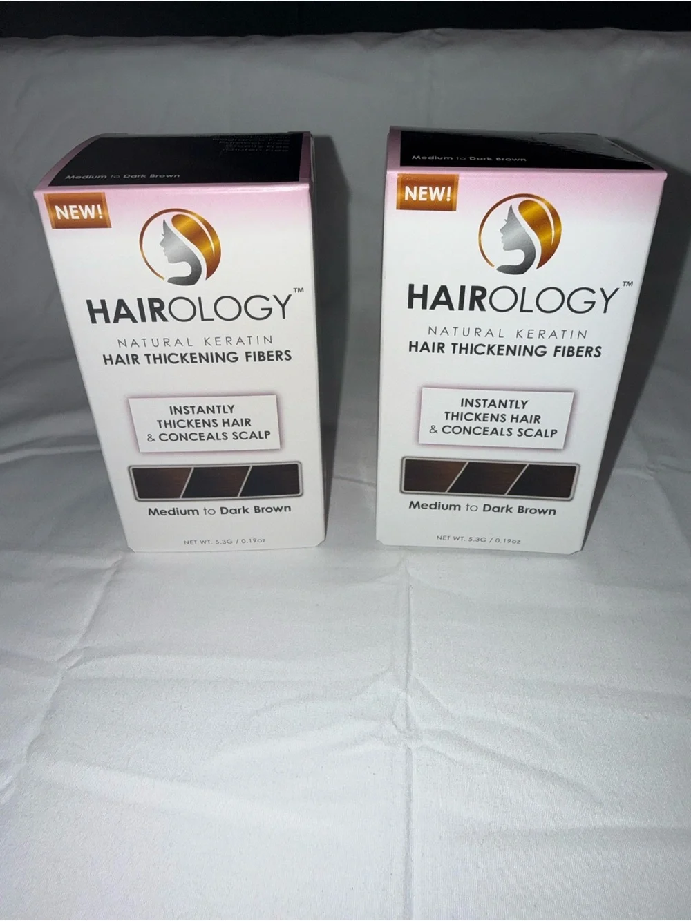 (2) Pack Natural Keratin Hair Thickening Fibers - Medium to Dark Brown